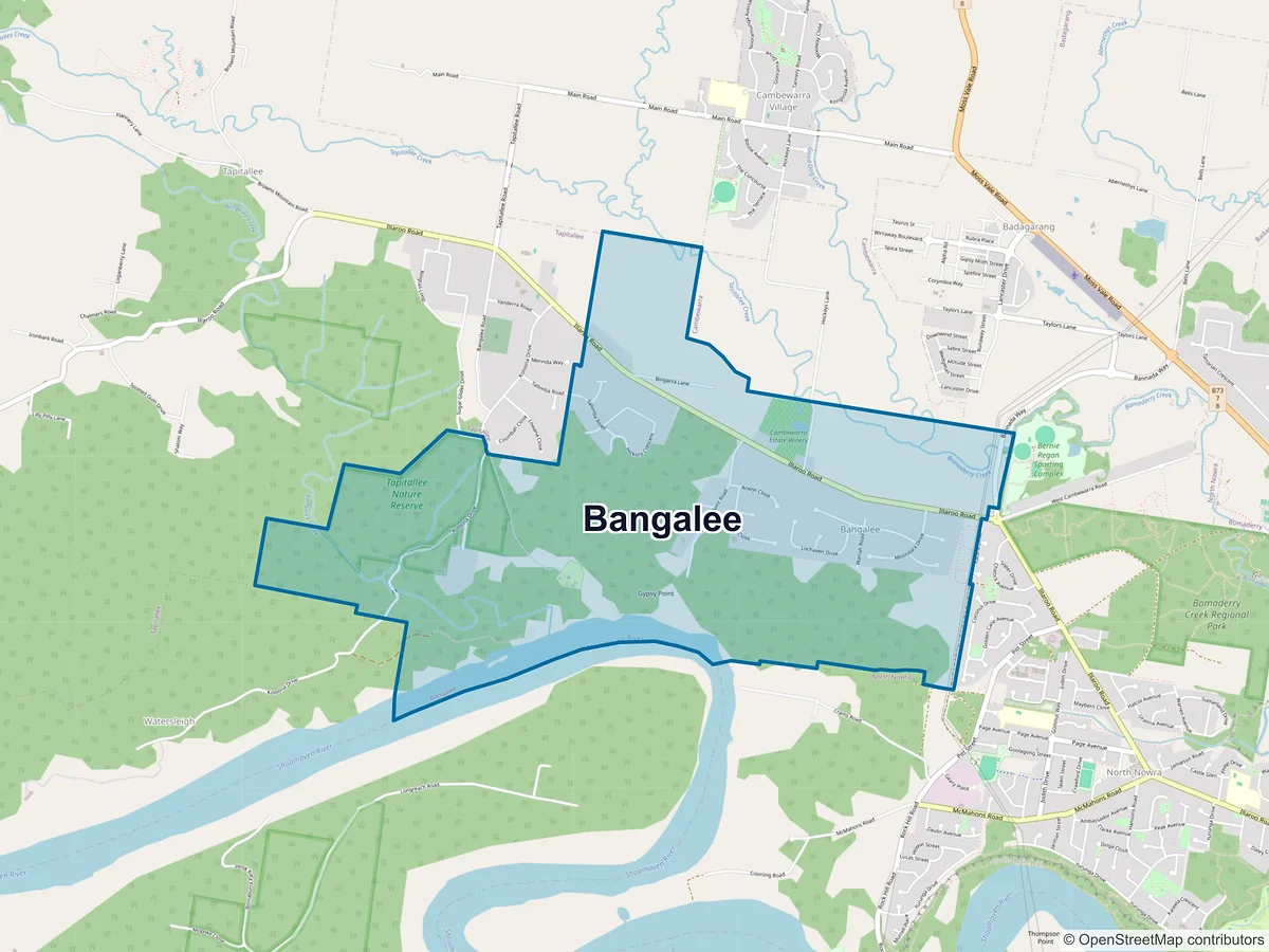 Map of Bangalee, NSW, Australia
