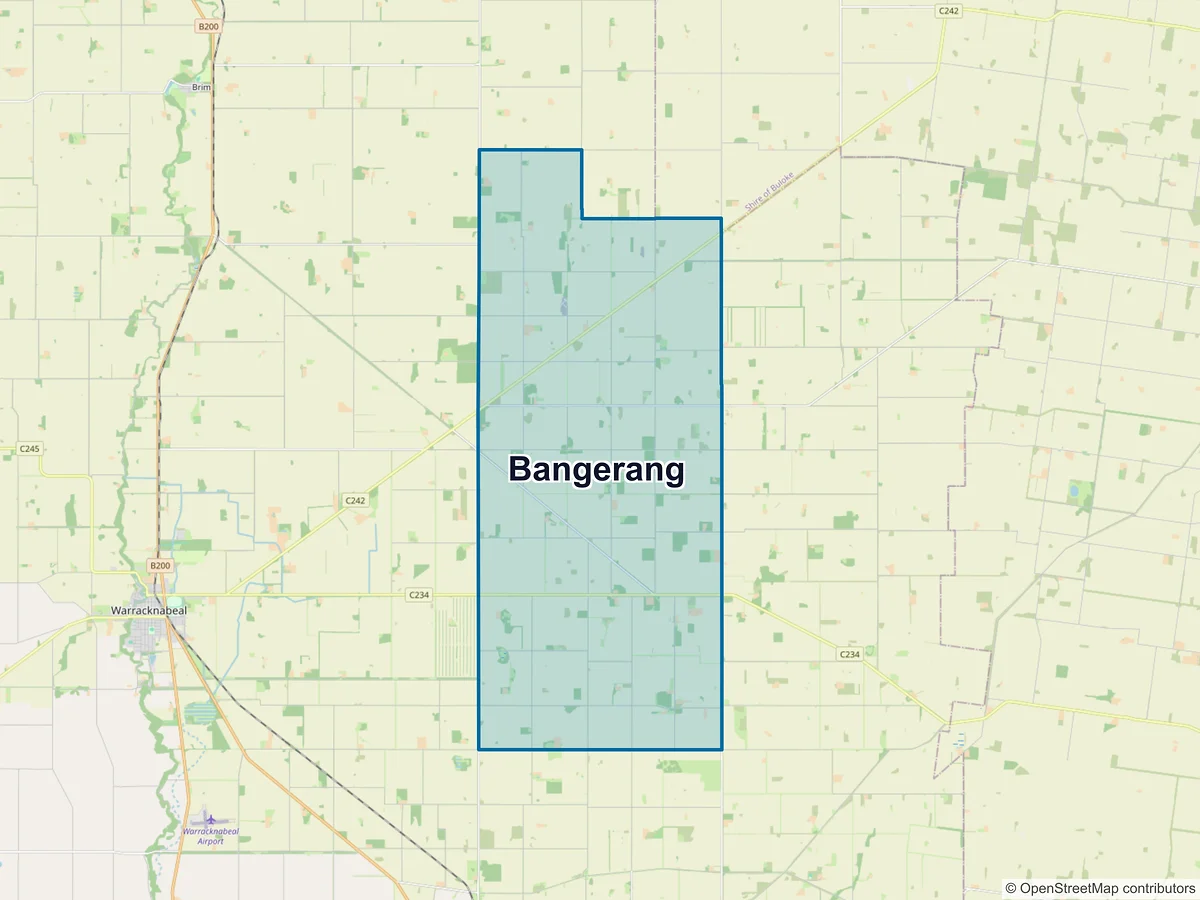 Map of Bangerang, VIC, Australia