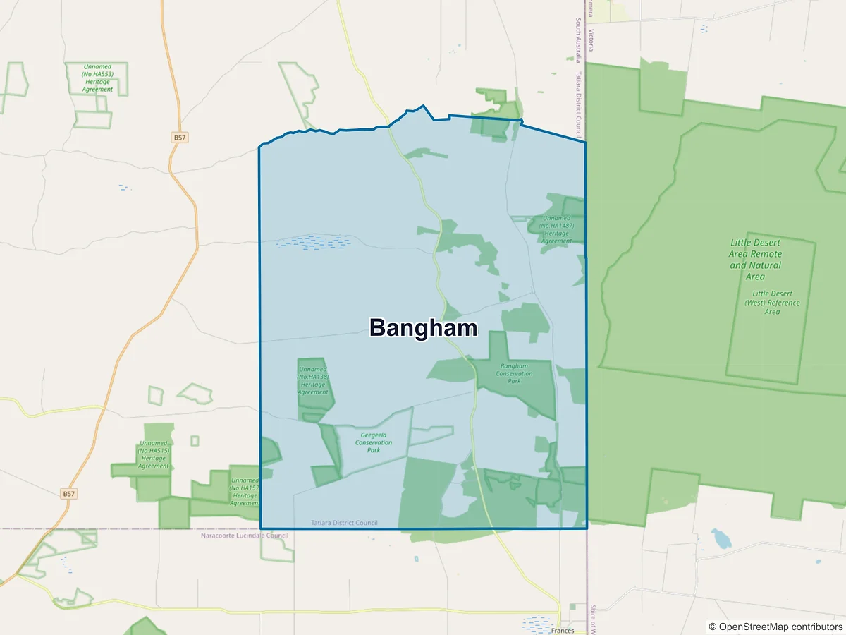 Map of Bangham, SA, Australia