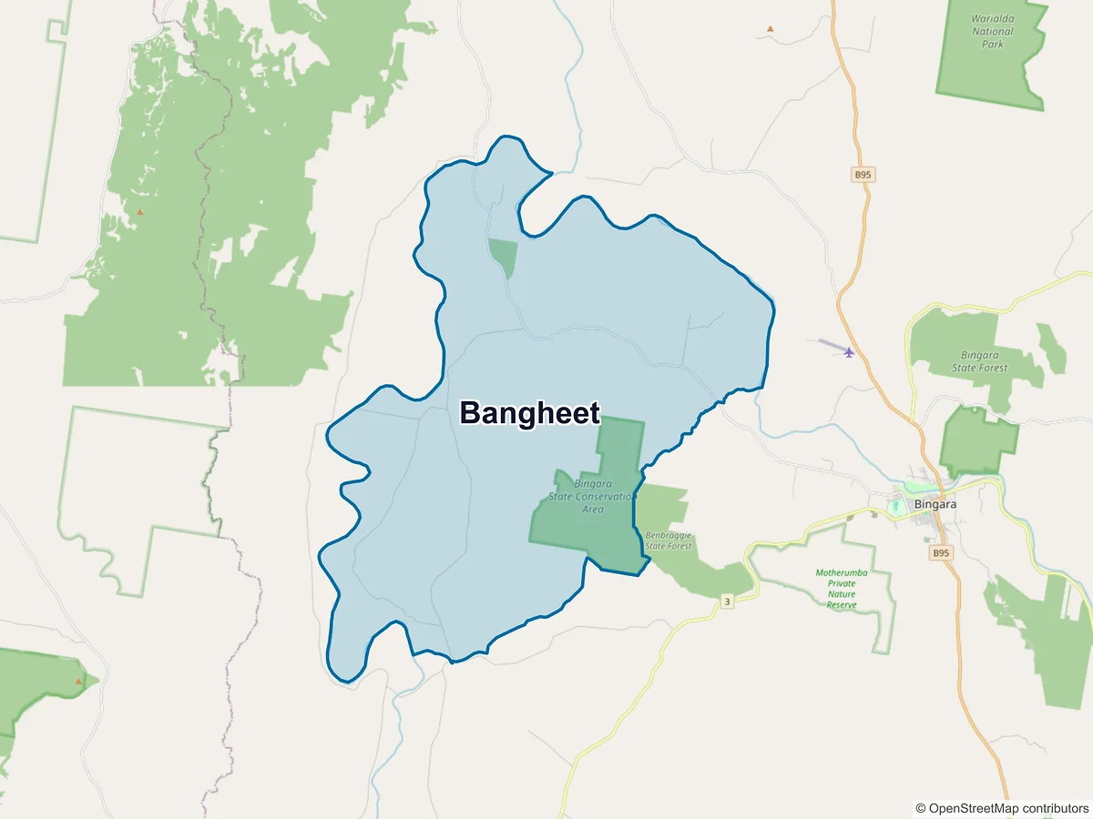 Map of Bangheet, NSW, Australia