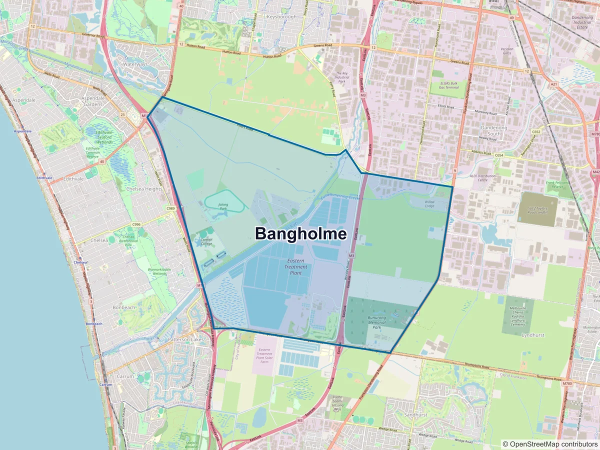Map of Bangholme, VIC, Australia