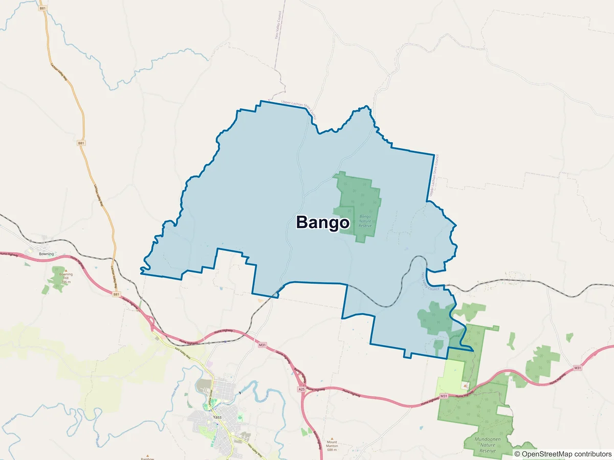 Map of Bango, NSW, Australia