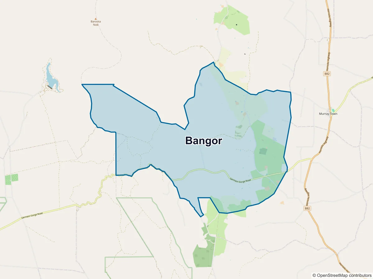 Map of Bangor, SA, Australia