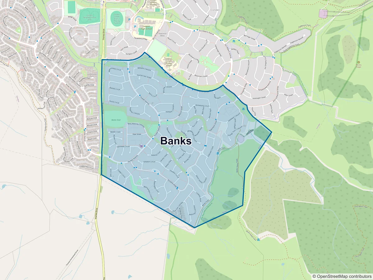 Map of Banks, ACT, Australia