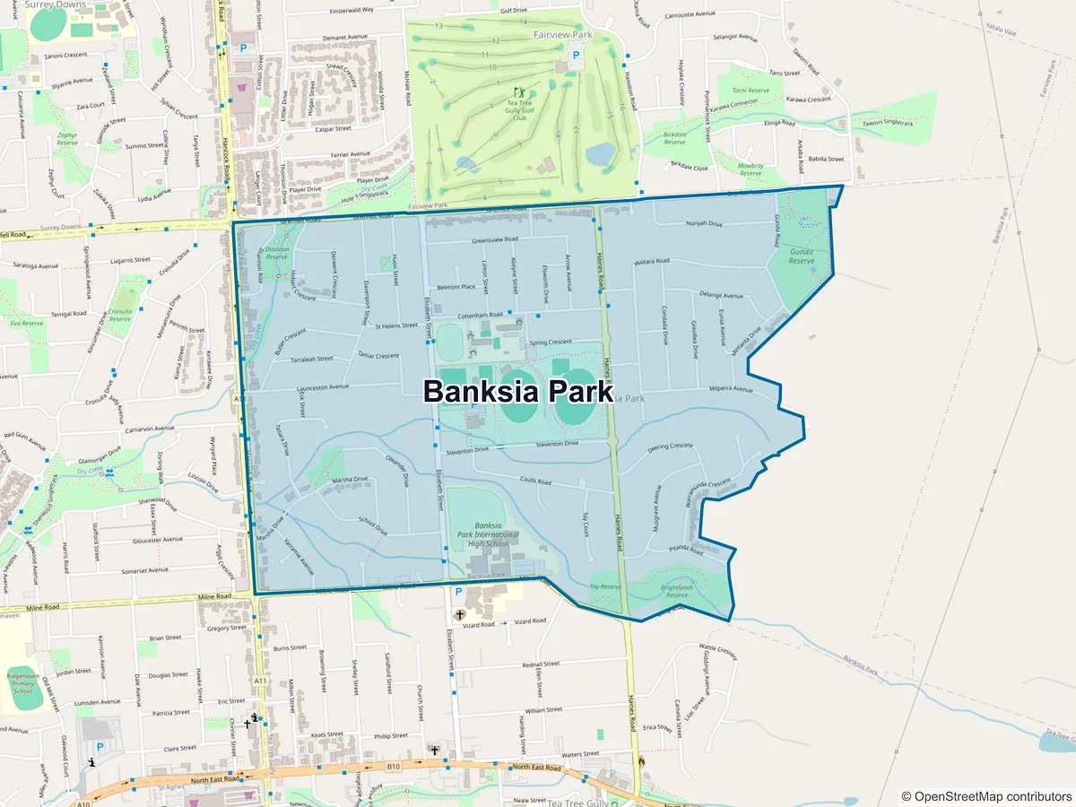 Map of Banksia Park, SA, Australia