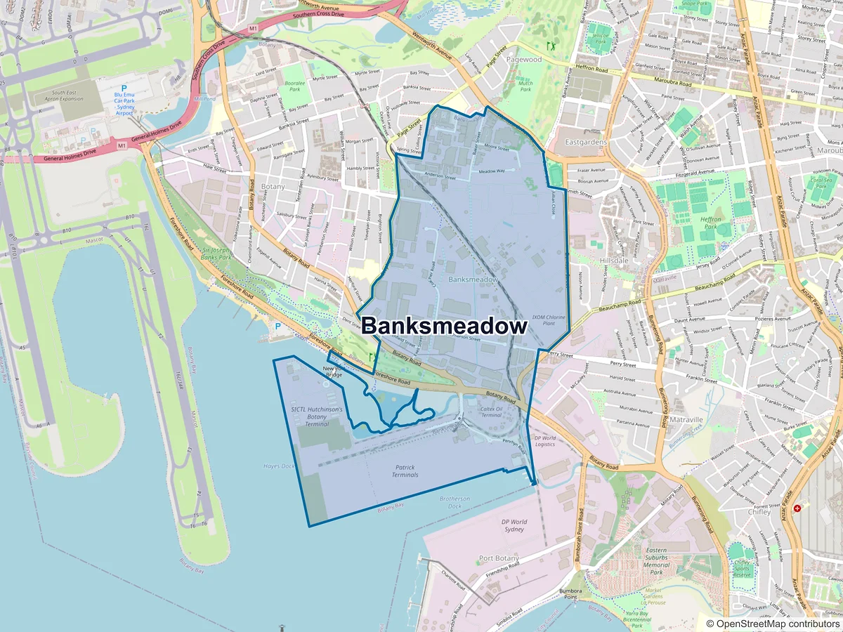 Map of Banksmeadow, NSW, Australia