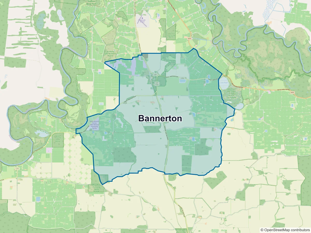 Map of Bannerton, VIC, Australia