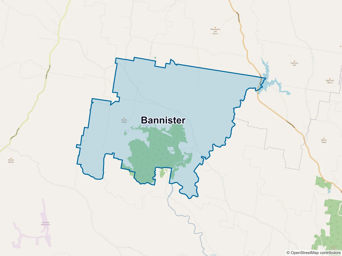 Map of Bannister, NSW, Australia