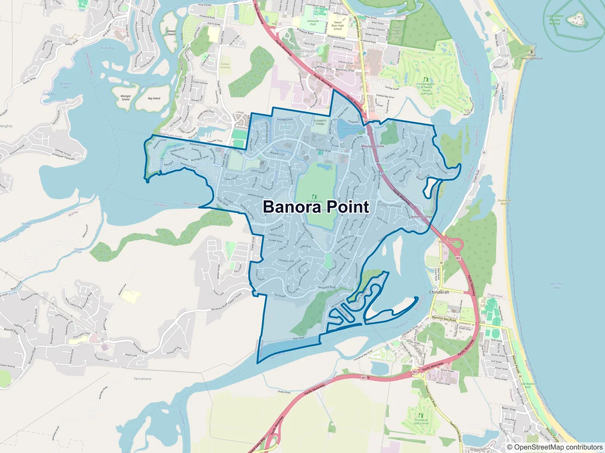 Map of Banora Point, NSW, Australia