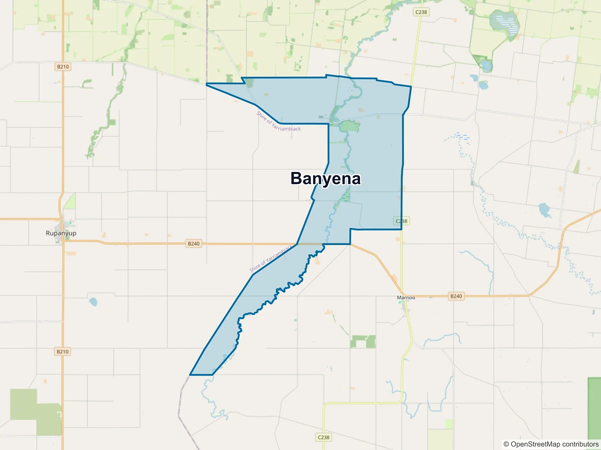 Map of Banyena, VIC, Australia