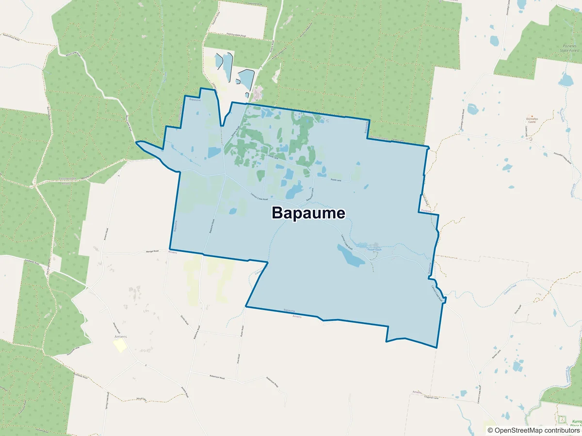 Map of Bapaume, QLD, Australia