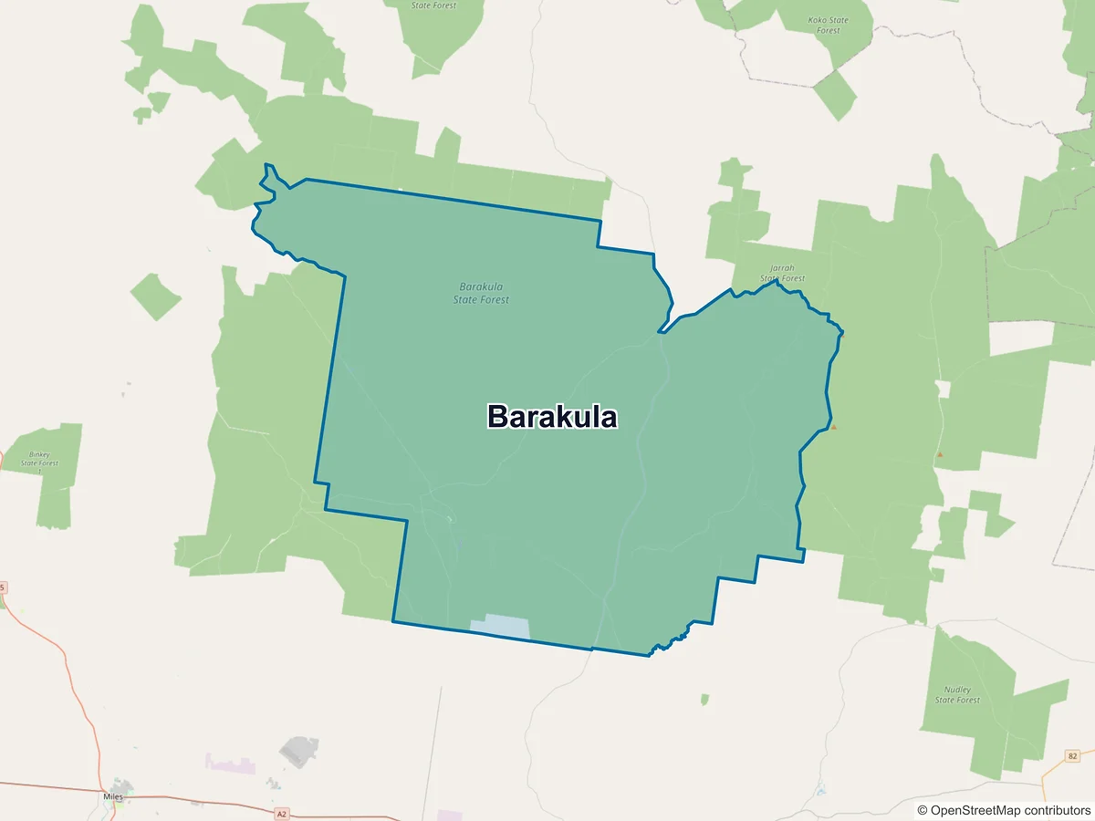 Map of Barakula, QLD, Australia