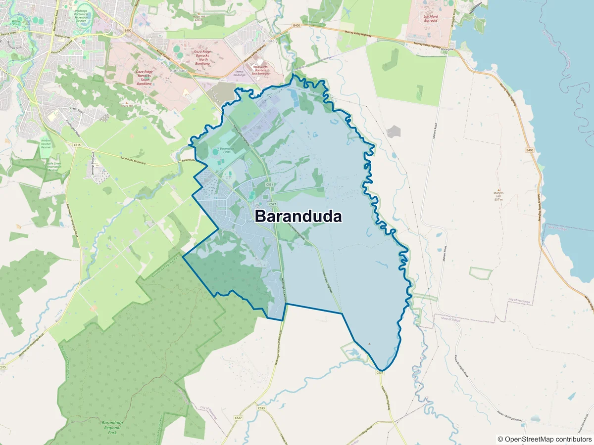 Map of Baranduda, VIC, Australia