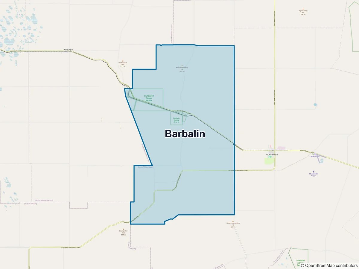 Map of Barbalin, WA, Australia