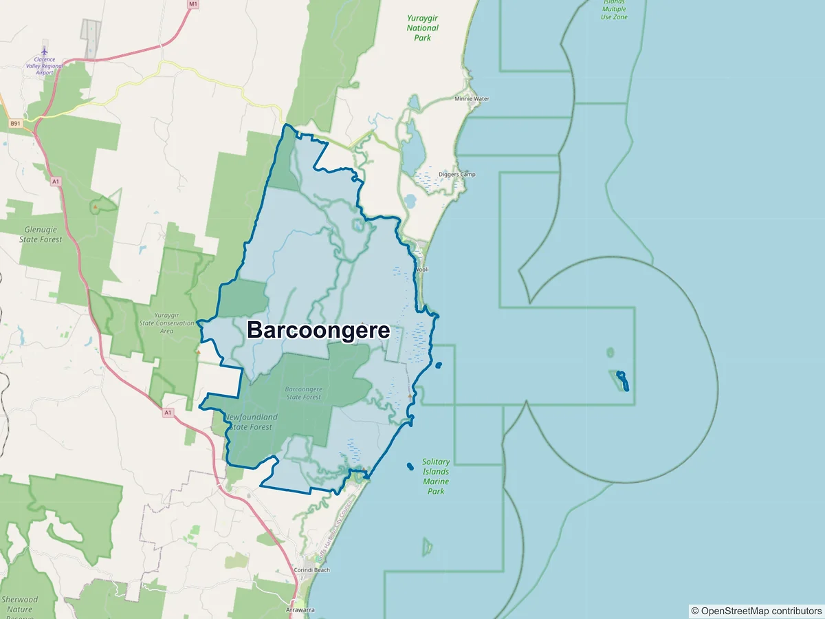 Map of Barcoongere, NSW, Australia