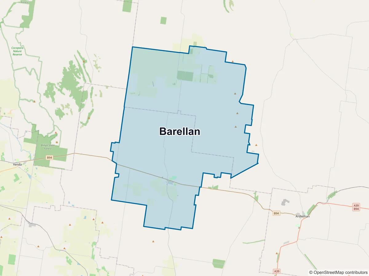 Map of Barellan, NSW, Australia