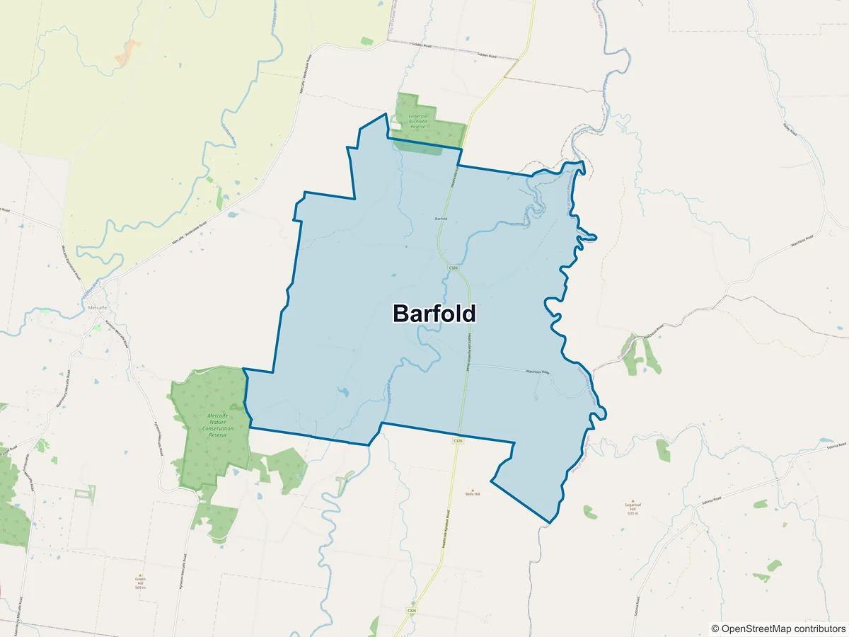 Map of Barfold, VIC, Australia