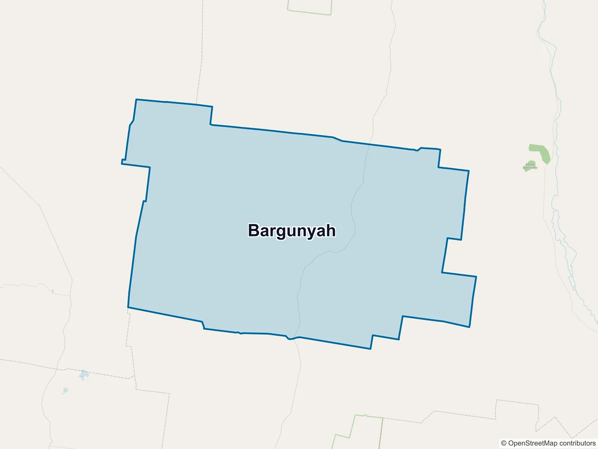 Map of Bargunyah, QLD, Australia
