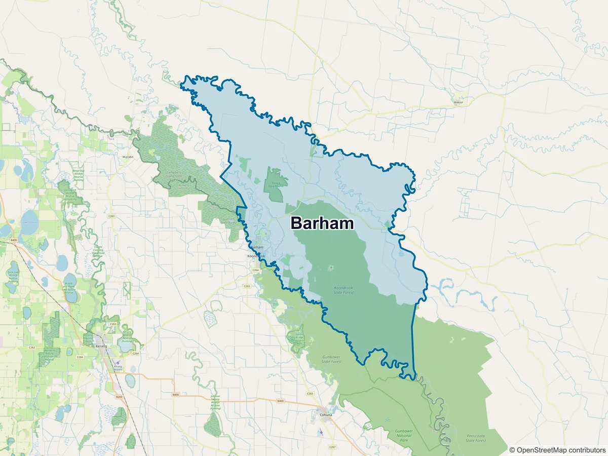 Map of Barham, NSW, Australia