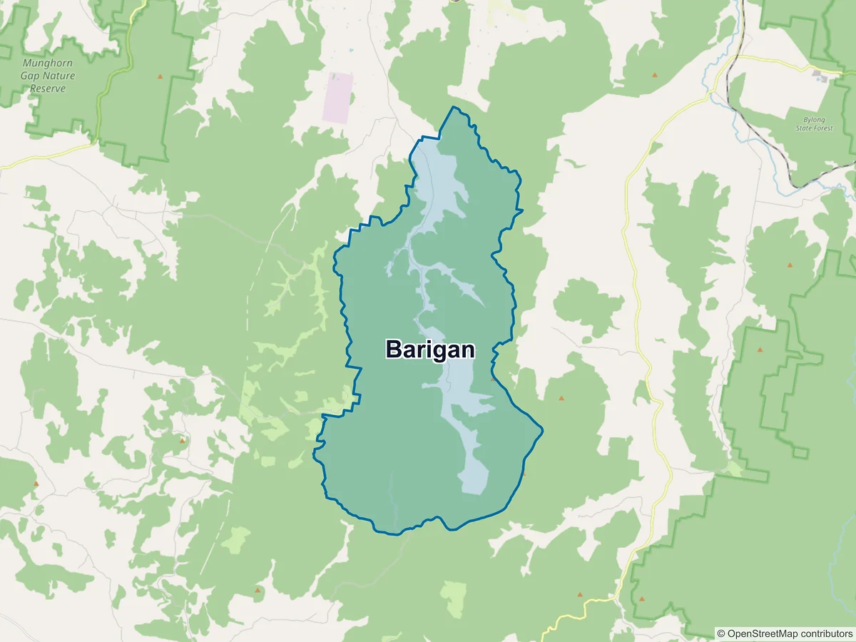 Map of Barigan, NSW, Australia