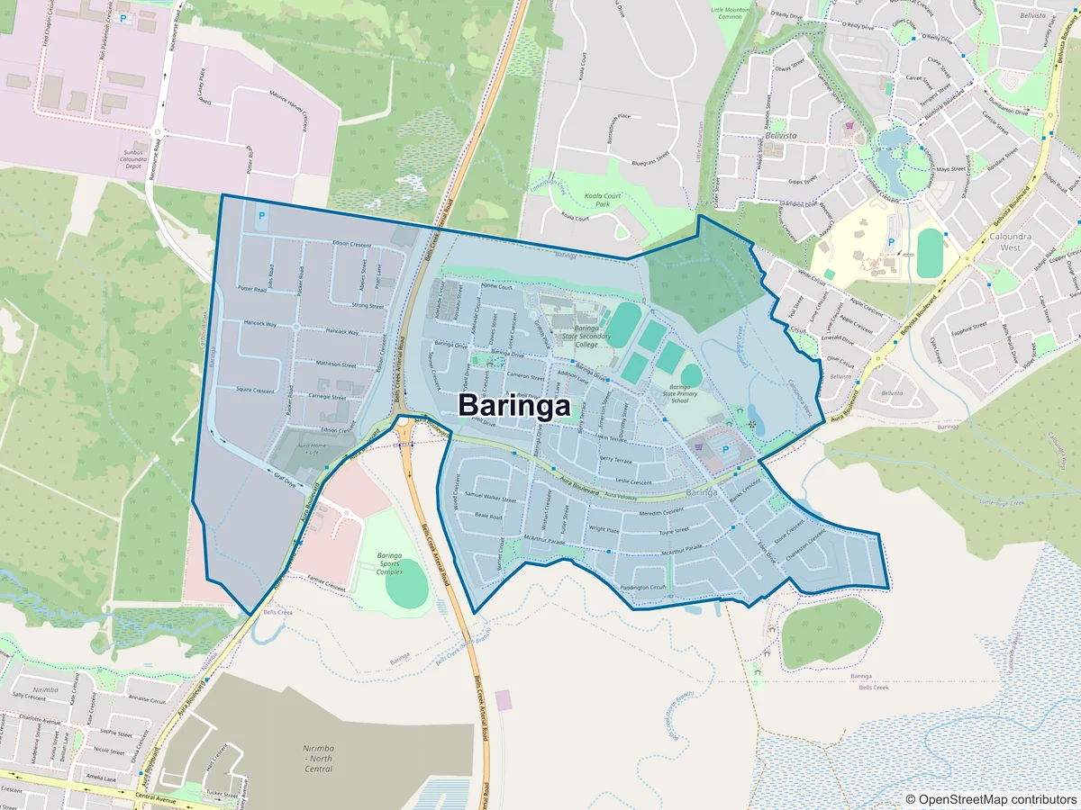 Map of Baringa, QLD, Australia