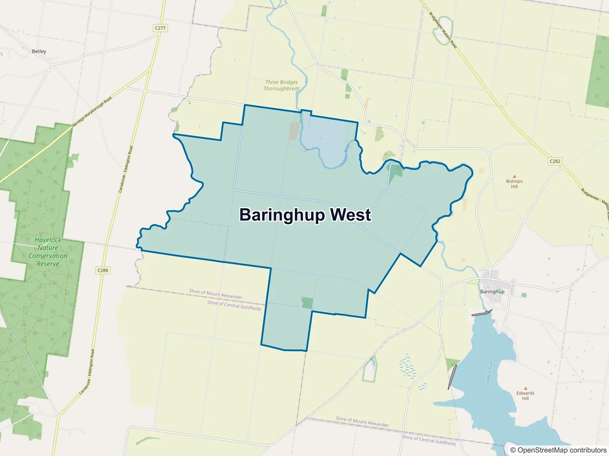 Map of Baringhup West, VIC, Australia