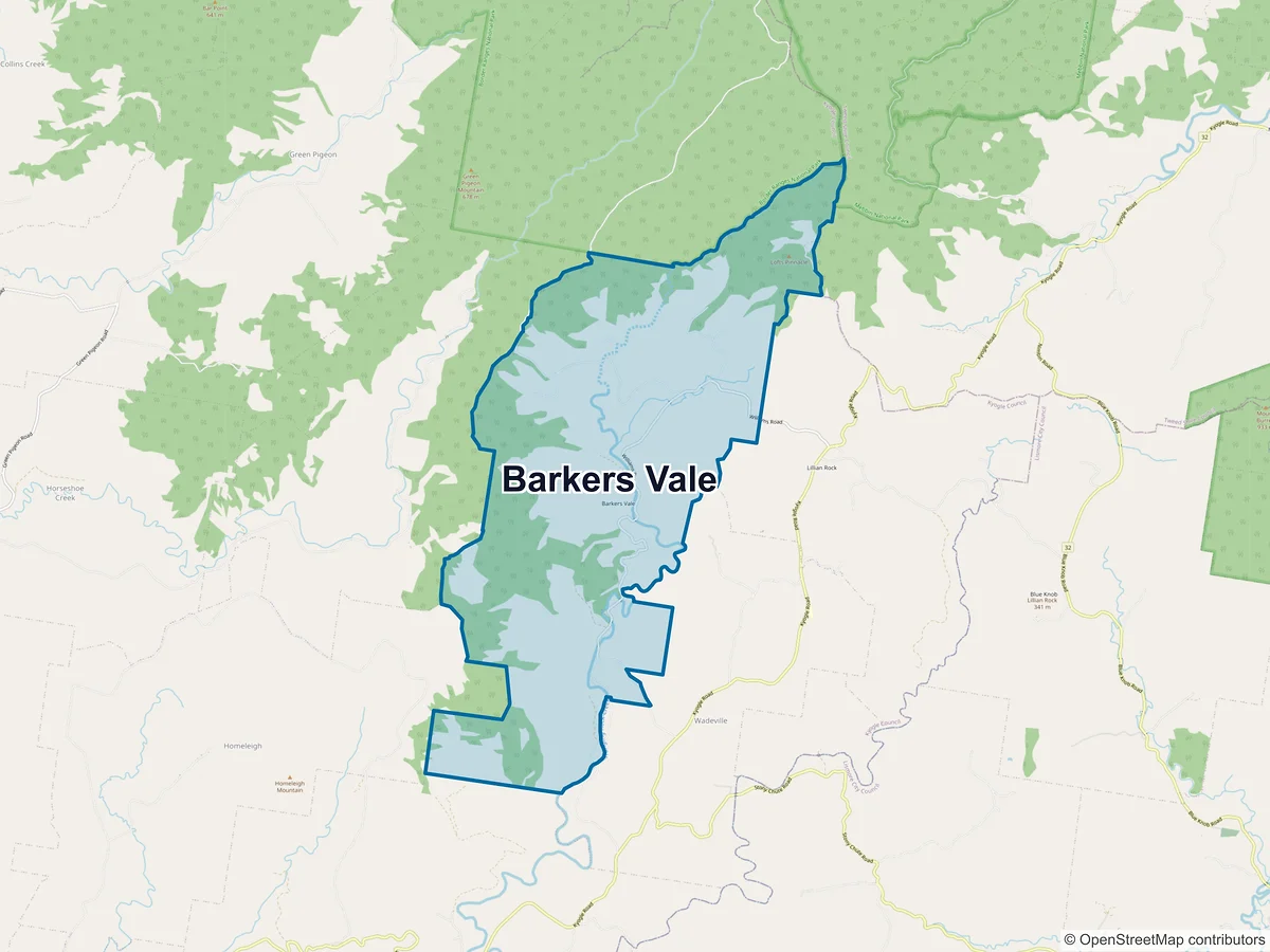Map of Barkers Vale, NSW, Australia