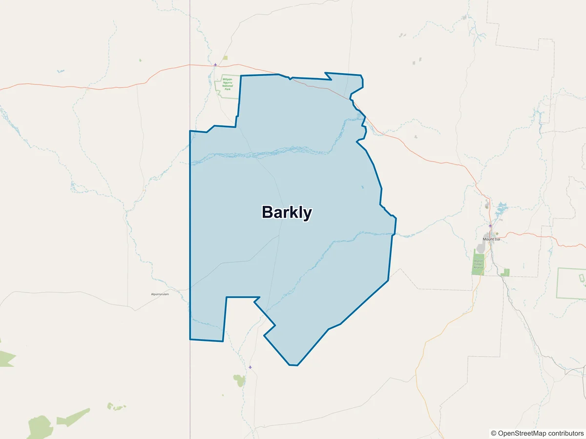 Map of Barkly, QLD, Australia
