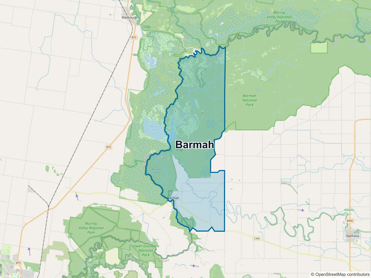 Map of Barmah, VIC, Australia