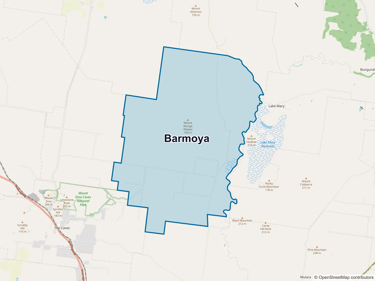 Map of Barmoya, QLD, Australia