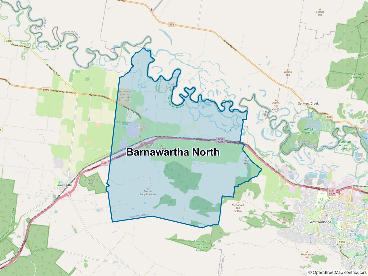 Map of Barnawartha North, VIC, Australia