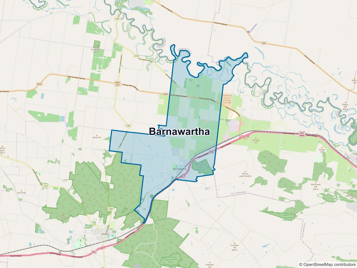 Map of Barnawartha, VIC, Australia