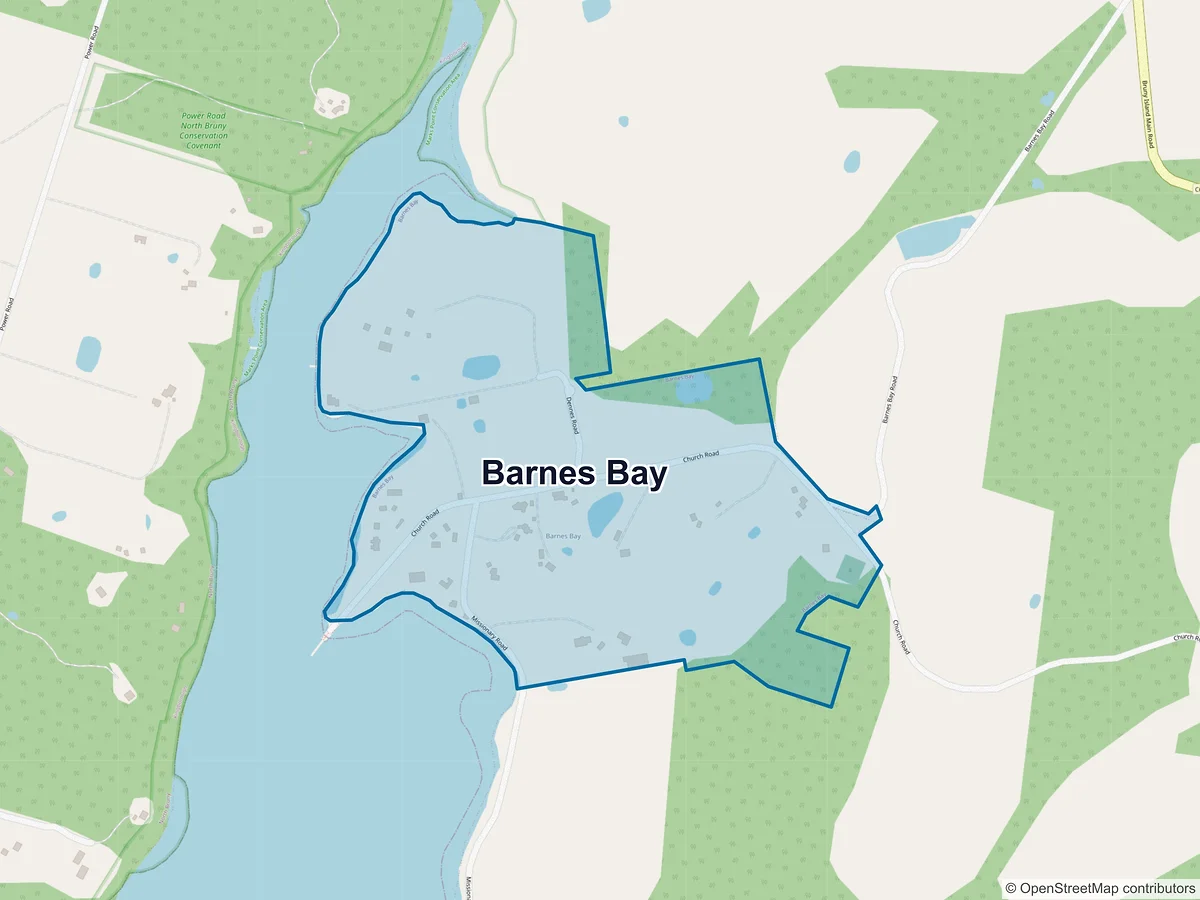 Map of Barnes Bay, TAS, Australia