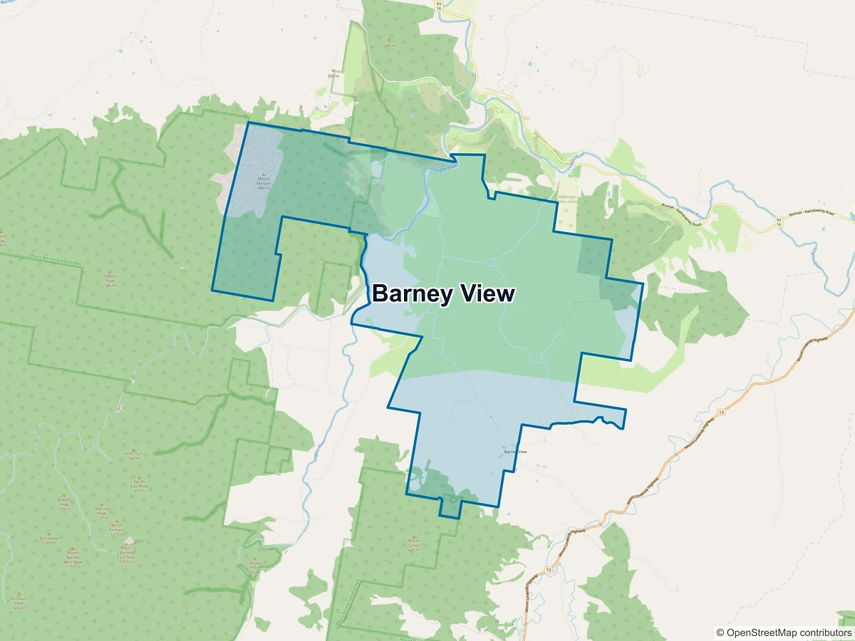 Map of Barney View, QLD, Australia