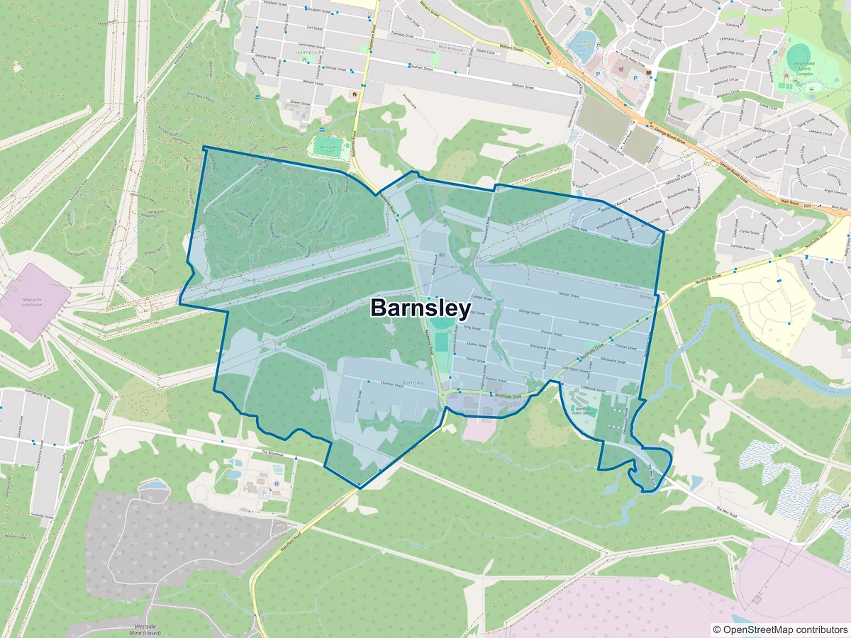 Map of Barnsley, NSW, Australia