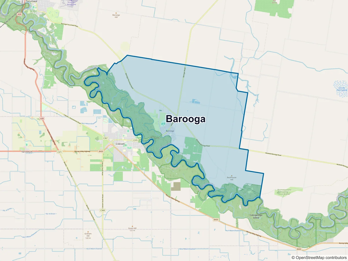 Map of Barooga, NSW, Australia