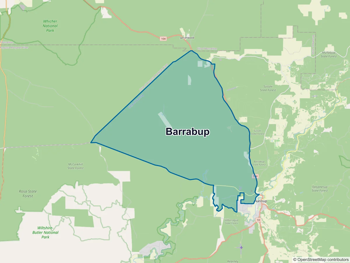 Map of Barrabup, WA, Australia