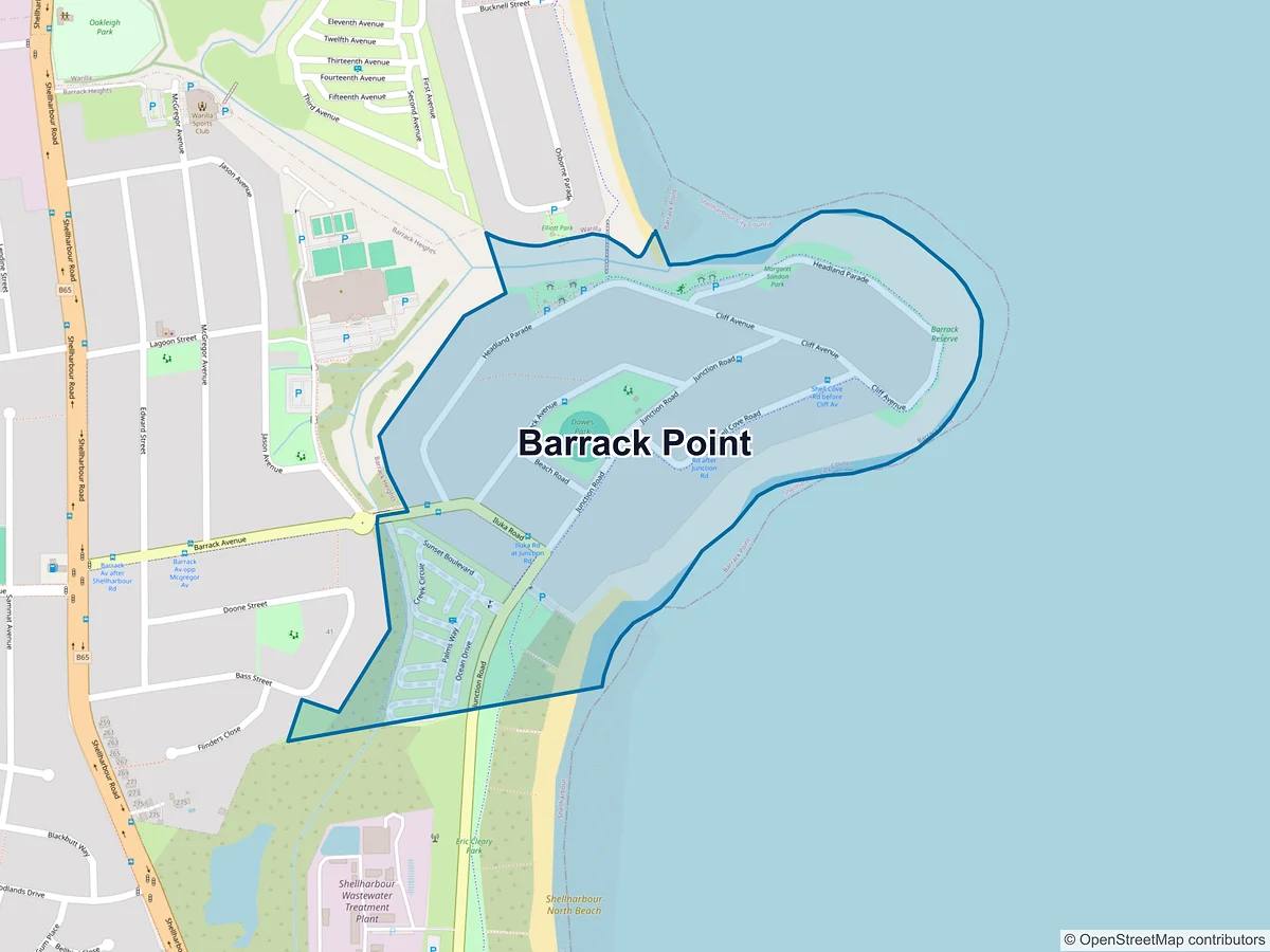 Map of Barrack Point, NSW, Australia