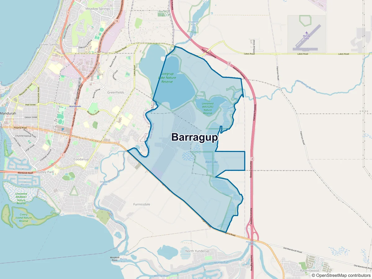 Map of Barragup, WA, Australia