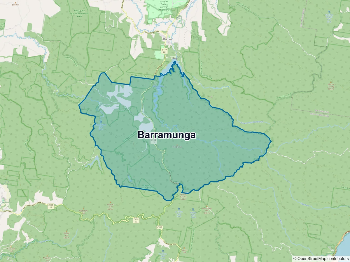 Map of Barramunga, VIC, Australia