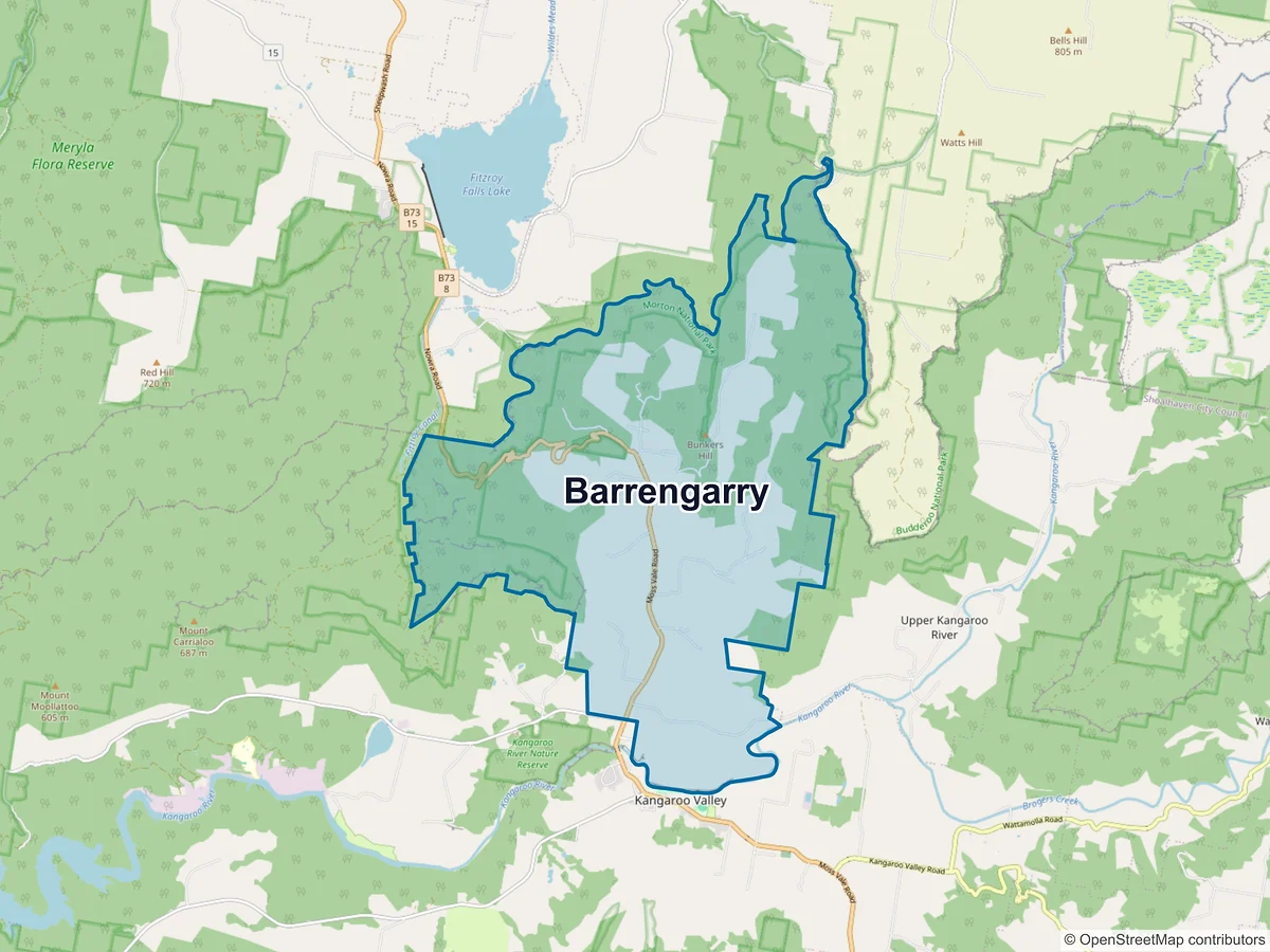 Map of Barrengarry, NSW, Australia