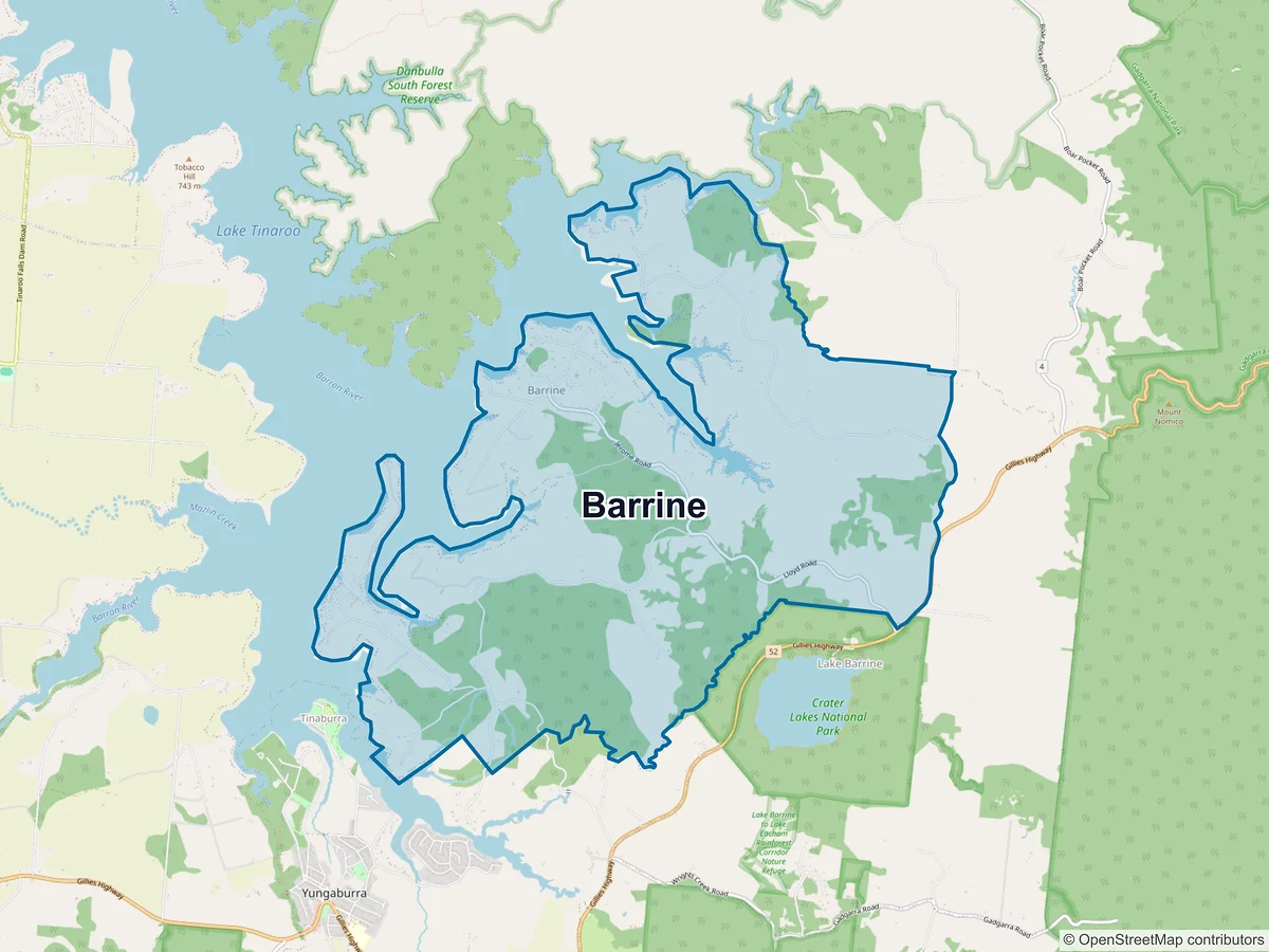 Map of Barrine, QLD, Australia