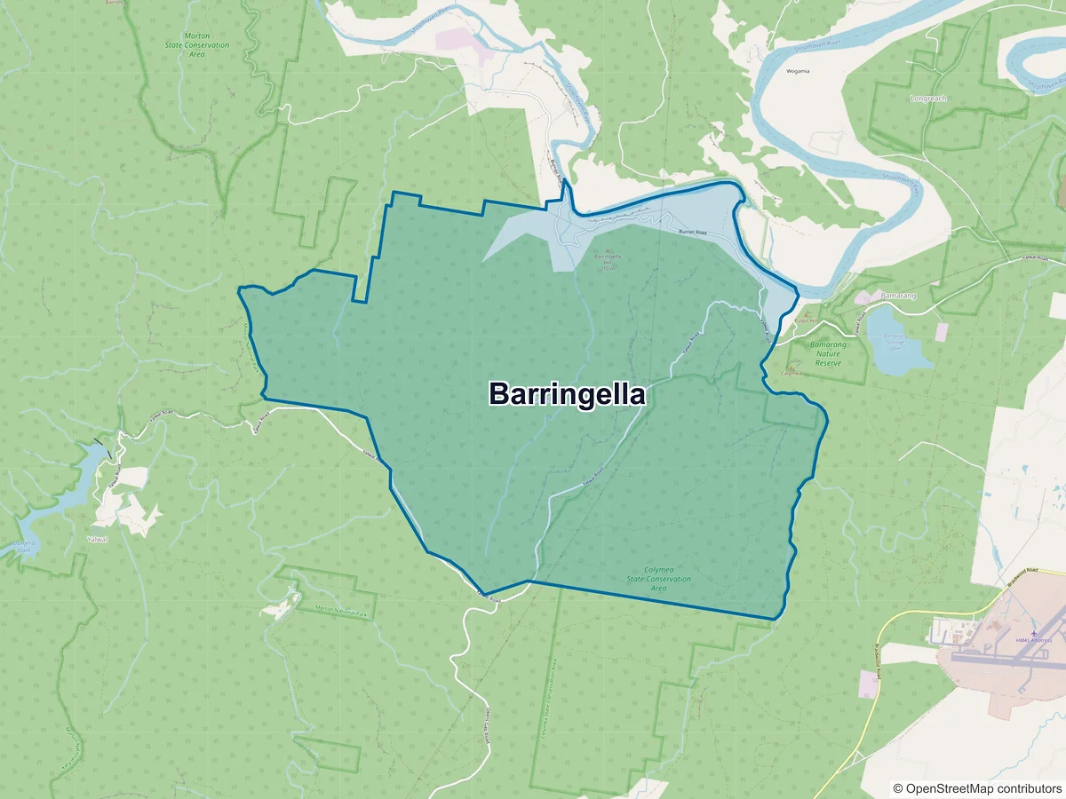 Map of Barringella, NSW, Australia