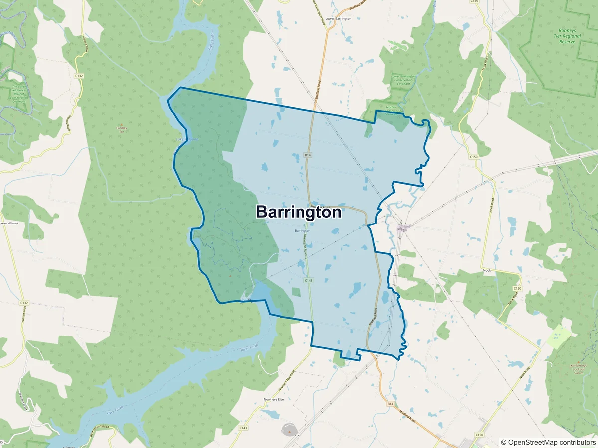 Map of Barrington, TAS, Australia