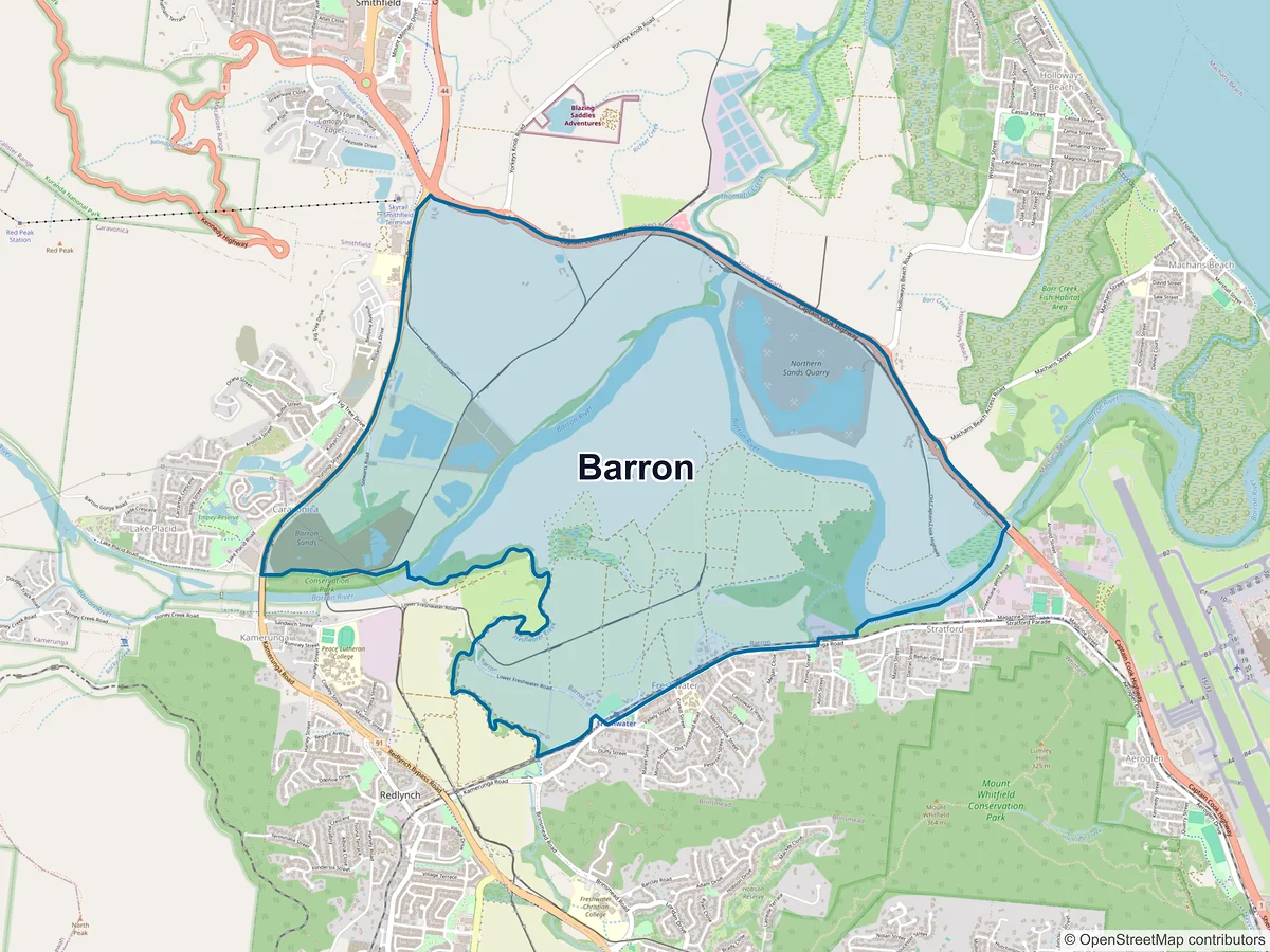Map of Barron, QLD, Australia