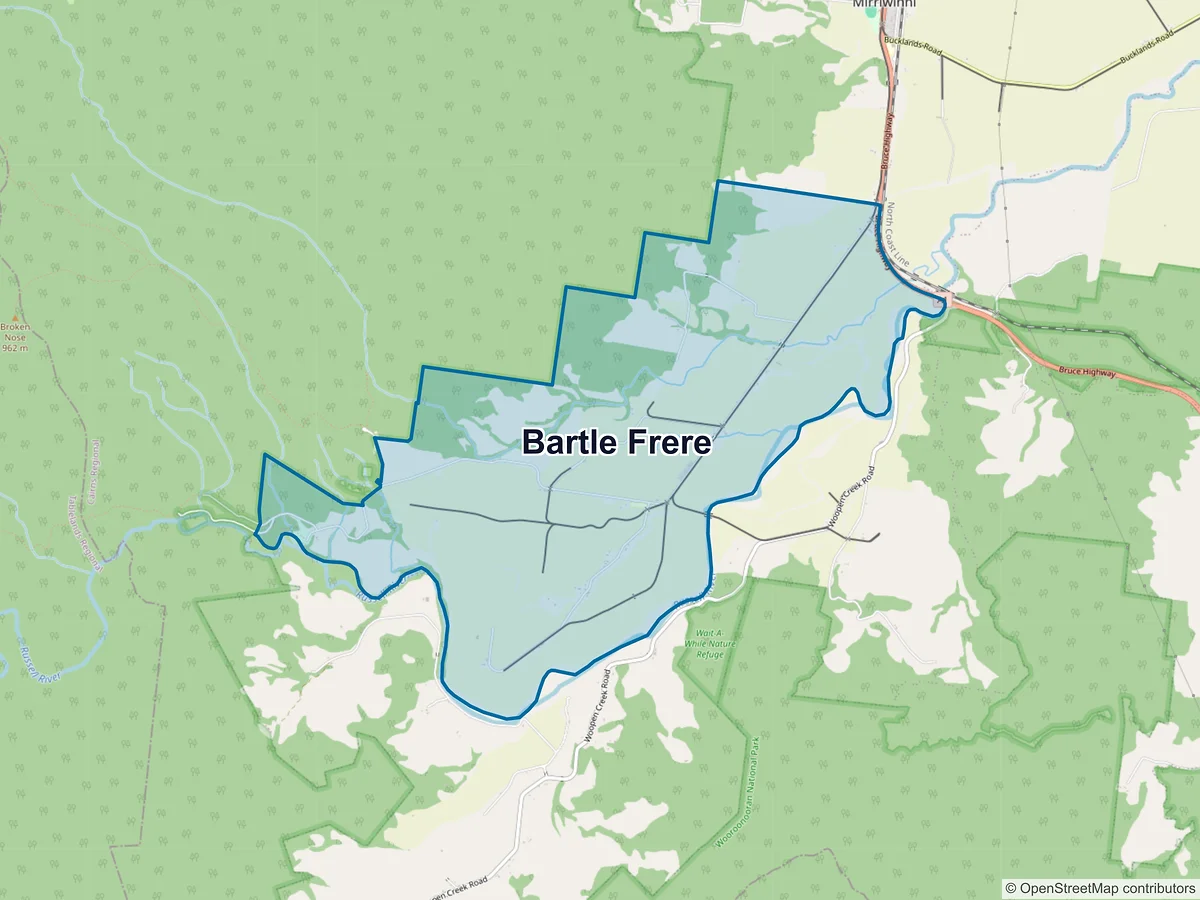 Map of Bartle Frere, QLD, Australia