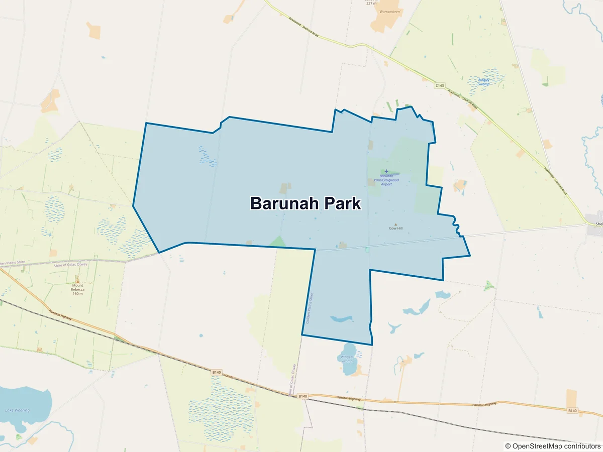 Map of Barunah Park, VIC, Australia