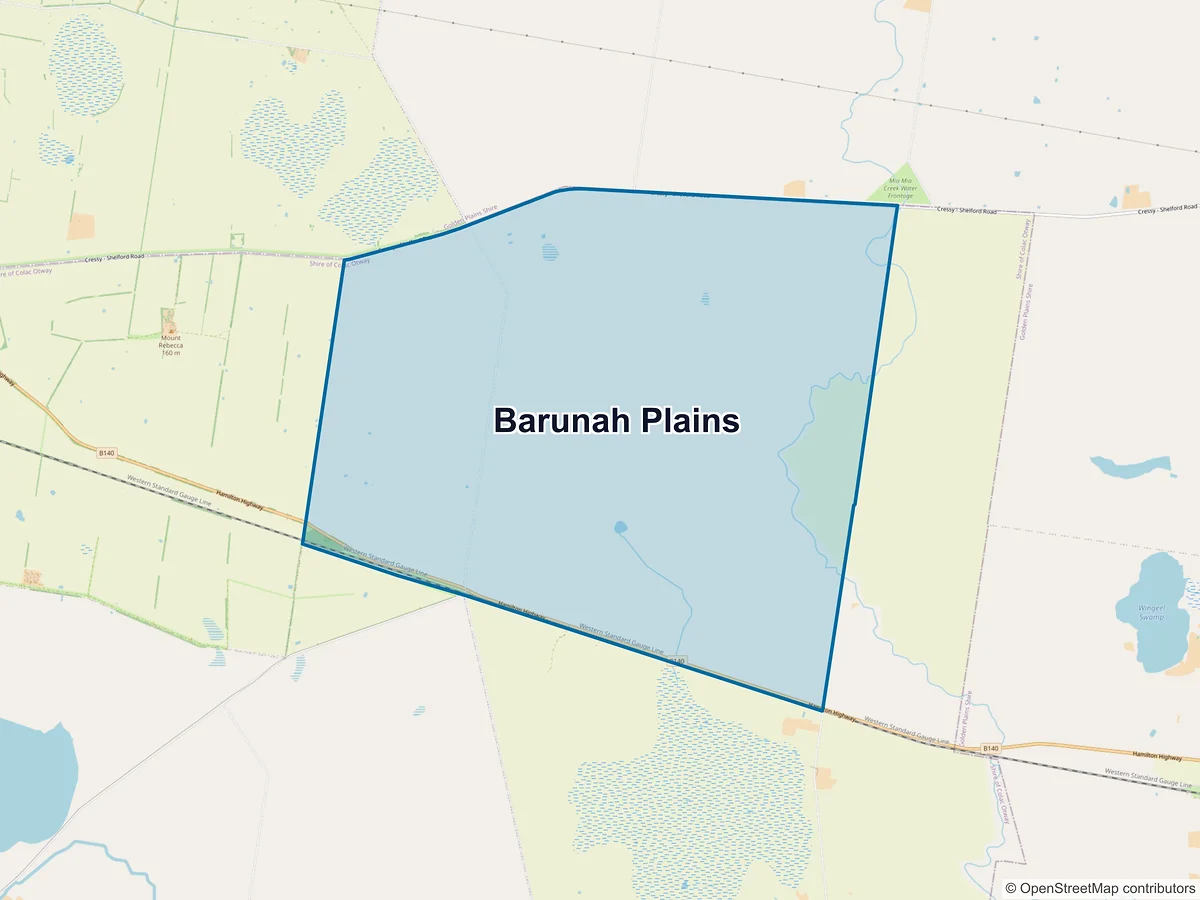 Map of Barunah Plains, VIC, Australia