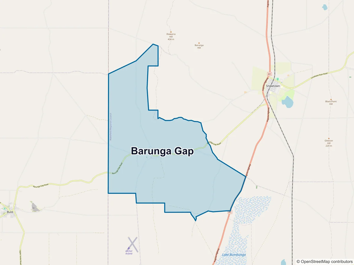 Map of Barunga Gap, SA, Australia
