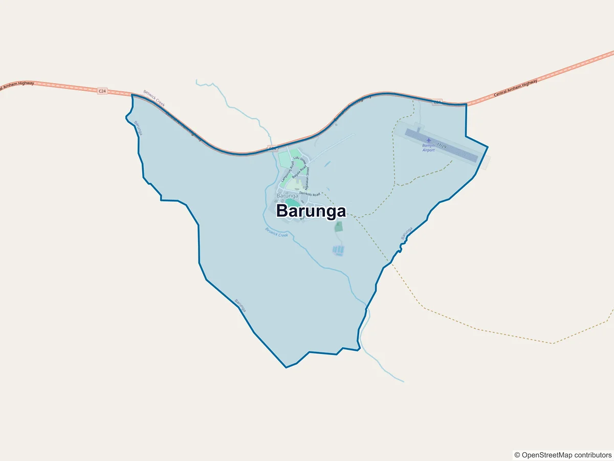 Map of Barunga, NT, Australia